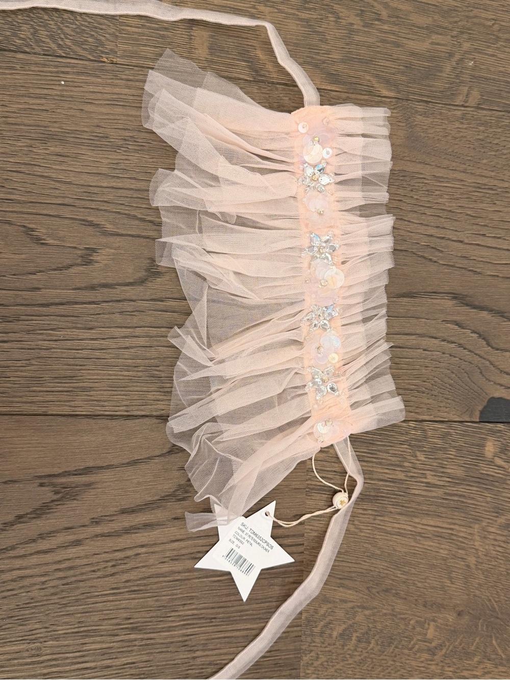 Delicate Pink Tulle choker/Headband with Sequin Detail for Kids